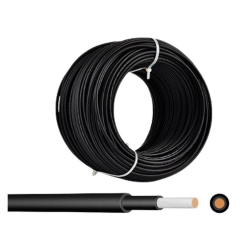 No. 4 Solar PV Double Insulated Black Wire Carisol-Black - No. 4 Awg - per ft.