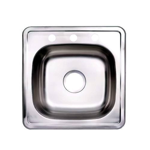 6 X 17 X 21 in. Single Bowl Stainless Steel Drop-In Kitchen Sink Browns-BM25226