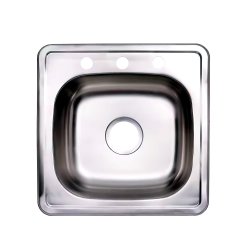 6 X 17 X 21 in. Single Bowl Stainless Steel Drop-In Kitchen Sink Browns-BM25226