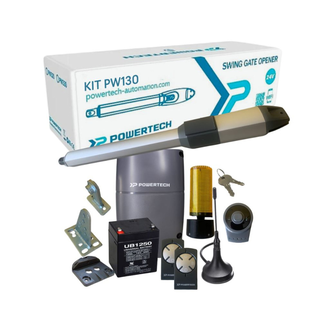 24V Single Swing Gate Opener with WiFi PowertechPW130Carisol[Jamaica]