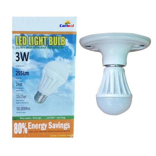3W / 255Lm L.E.D Light Bulb Carisol-Warm White SR BL 3W S01 01 3000K CT