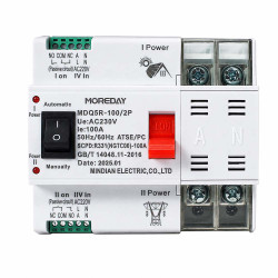 220V Dual Power Automatic Transfer Switch Carisol-MDQ5R-100 2P 100A AC220V