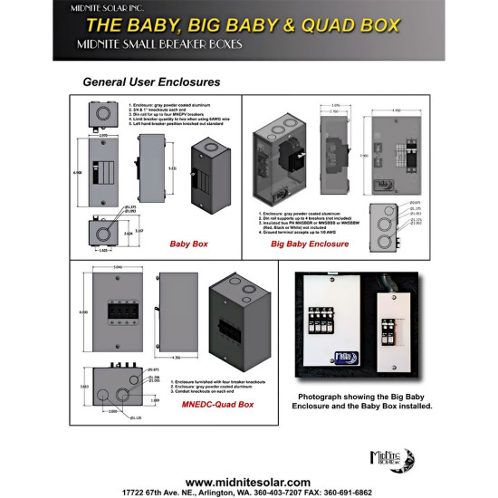 4 Slots Combiner Box Midnite Solar-MN-BabyBox
