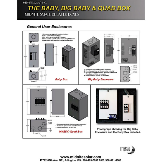 4 Slots Combiner Box Midnite Solar-MN-BigBaby 4 Slots Combiner Box Midnite Solar-MN-BigBaby