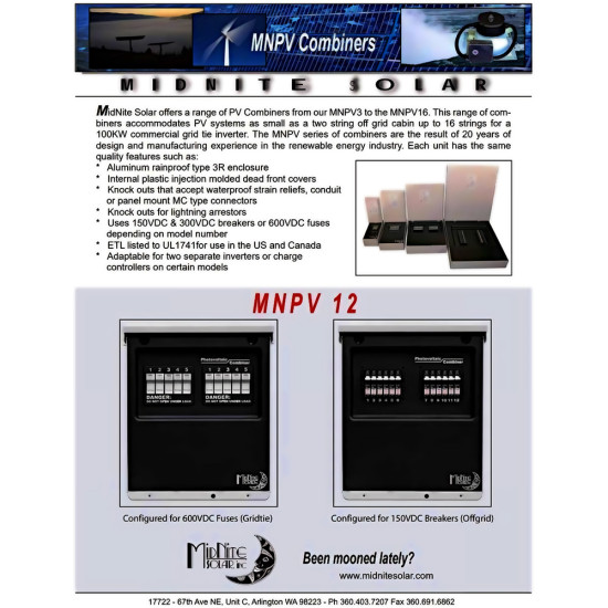 PV12 Combiner Box Midnite Solar-MNPV12