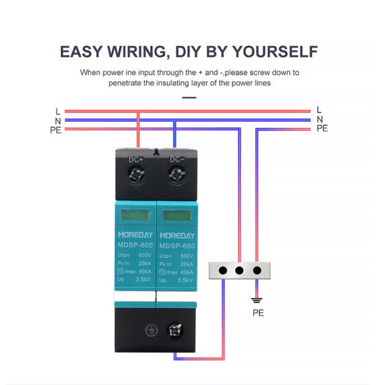 1000V DC Surge Protector Carisol-MDSP-1000V T2 20-40kA 2P 1000V DC Surge Protector Carisol-MDSP-1000V T2 20-40kA 2P