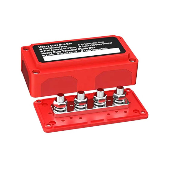 300A Battery Bus Bar Red with Housing Carisol-Positive BB 300A Battery Bus Bar Red with Housing Carisol-Positive BB