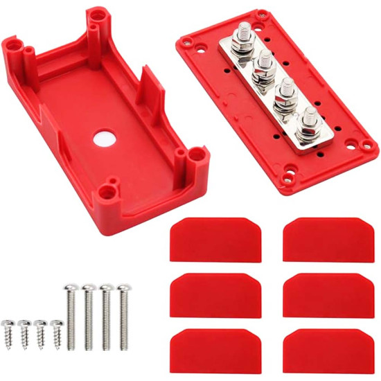300A Battery Bus Bar Red with Housing Carisol-Positive BB 300A Battery Bus Bar Red with Housing Carisol-Positive BB