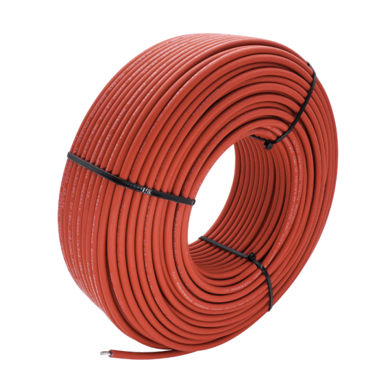 No. 4 Solar PV Double Insulated Red Wire Carisol-Red - No. 4 Awg - per ft.