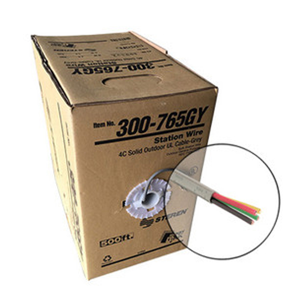 Standed 500 ft. 22 Gauge 4 Core Standed Wire White Jacket Carisol-CSTR22-4C ...