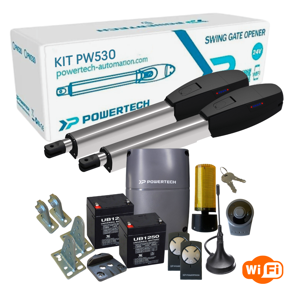24V Dual Swing Gate Opener with WiFi PowertechPW530Carisol[Jamaica]