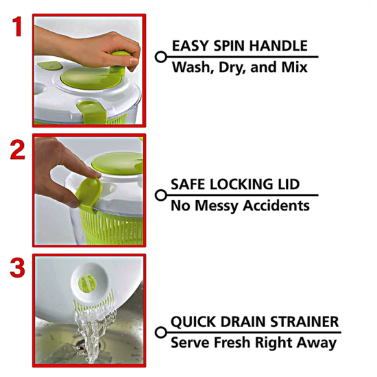 5 quarts Manual Salad Spinner Brentwood-KA5030