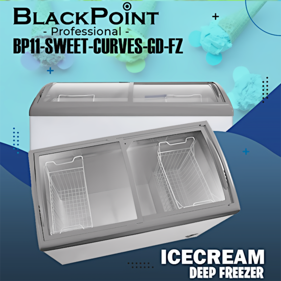 11 Cu. Ft Curved Ice Cream Freezer BlackPoint-BP11-SWEET-CURVES-GD-FZ