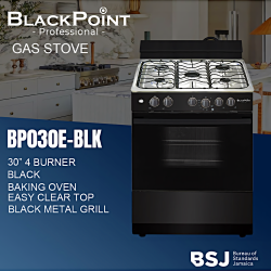 30 in. Gas Stove Blackpoint-BP030E-BLK