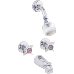 10 in. Basic and Brass Series Bath and Shower Mixer Set Ez-Flo-10490N