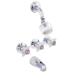 10 in. Basic and Brass Series Bath and Shower Mixer Set Ez-Flo-10494N