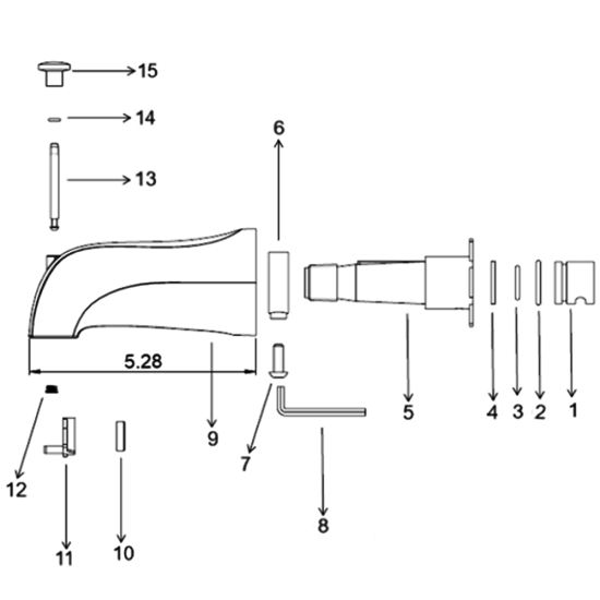 14.0 in Single Lever Shower and Bath Mixer Bisman-BMB SF003CP 14.0 in Single Lever Shower and Bath Mixer Bisman-BMB SF003CP