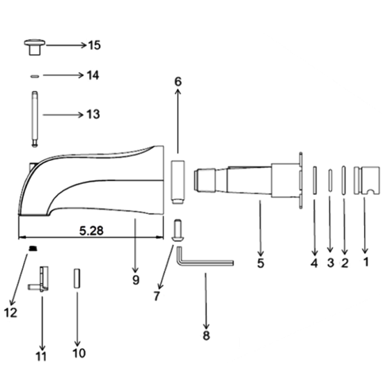 14.0 in Single Lever Shower and Bath Mixer  Bisman-BMB SF003CP