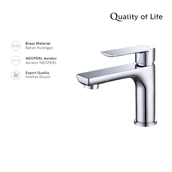 5.0 in Basin Mixer w-o pop-up Bisman-BMLF 002 SS