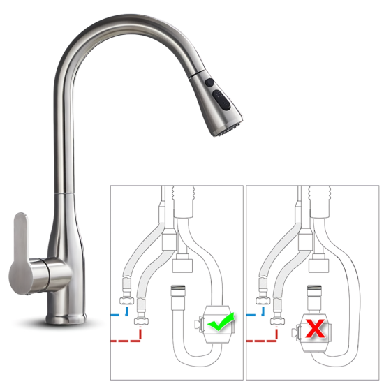 11.0 in Kitchen Mixer with Pull Out Spray Bisman-BMKF004 SS 11.0 in Kitchen Mixer with Pull Out Spray Bisman-BMKF004 SS