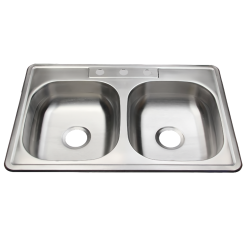 6 X 33 X 22 in.  Single Bowl Stainless Steel DI Kitchen Sink Browns-BU-KS-33228
