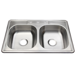 6 X 33 X 22 in.  Single Bowl Stainless Steel DI Kitchen Sink Browns-BM-33228