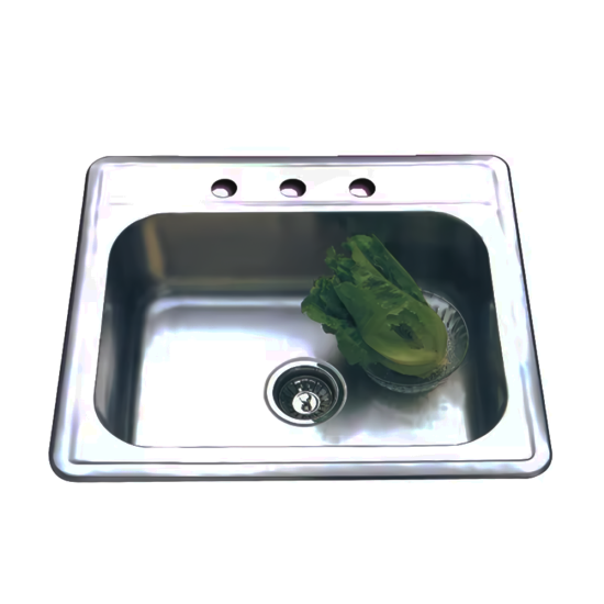 6 X 17 X 21 in. Single Bowl Stainless Steel Drop-In Kitchen Sink Browns-BM25226 6 X 17 X 21 in. Single Bowl Stainless Steel Drop-In Kitchen Sink Browns-BM25226