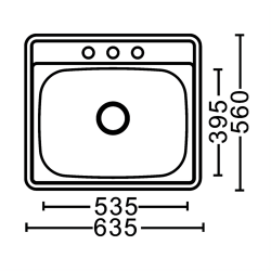 6 X 17 X 21 in. Single Bowl Stainless Steel Drop-In Kitchen Sink Browns-BM25226
