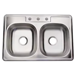 6 X 33 X 22 in.  Single Bowl Stainless Steel DI Kitchen Sink Browns-BM-33228