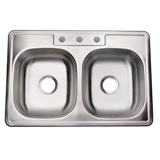 6 X 33 X 22 in.  Single Bowl Stainless Steel DI Kitchen Sink Browns-BU-KS-33228