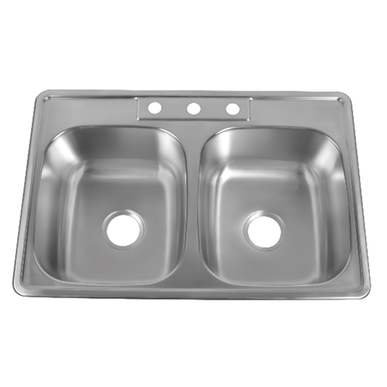 6 X 33 X 22 in.  Single Bowl Stainless Steel DI Kitchen Sink Browns-BU-KS-33228