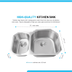 7 X 20.5 X 31.5 in. Double Bowl Stainless Steel Undermount Kitchen Sink Browns-BRU0907R