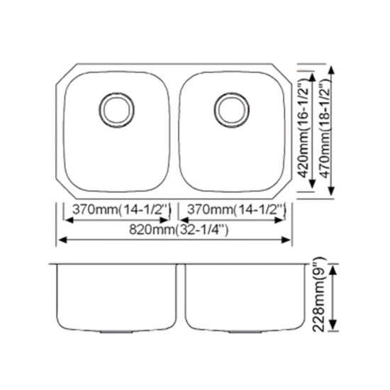 8 X 18 X 31.25 in. Single Bowl Stainless Steel Undermount Kitchen Sink Browns-BRUE208