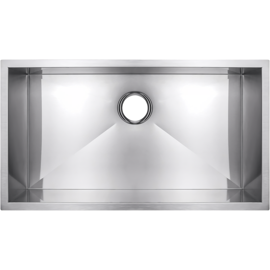 9 X 30 X 18 in. Handmade Single Bowl UM Square SS Kitchen Sink Bisman-BM30189 9 X 30 X 18 in. Handmade Single Bowl UM Square SS Kitchen Sink Bisman-BM30189