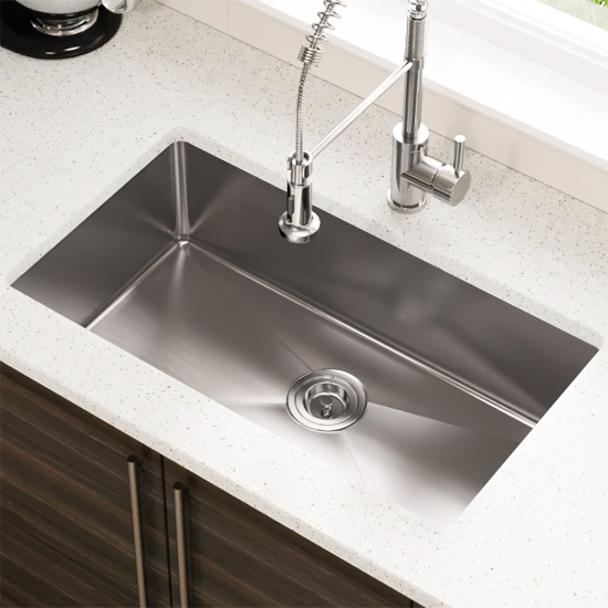 9 X 30 X 18 in. Handmade Single Bowl UM Square SS Kitchen Sink Bisman-BM30189 9 X 30 X 18 in. Handmade Single Bowl UM Square SS Kitchen Sink Bisman-BM30189