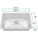 9 X 30 X 18 in. Handmade Single Bowl UM Square SS Kitchen Sink Bisman-BM30189 9 X 30 X 18 in. Handmade Single Bowl UM Square SS Kitchen Sink Bisman-BM30189
