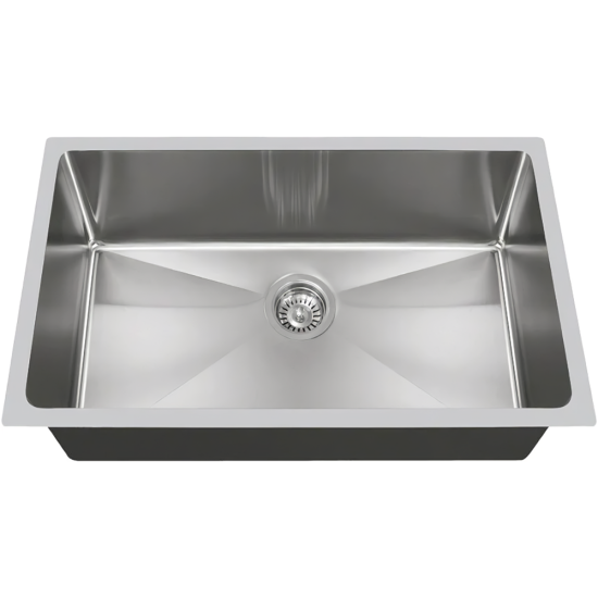 9 X 30 X 18 in. Handmade Single Bowl UM Square SS Kitchen Sink Bisman-BM30189 9 X 30 X 18 in. Handmade Single Bowl UM Square SS Kitchen Sink Bisman-BM30189