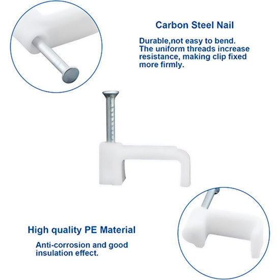 2.5 mm Cable Clip Flat White Carisol-Hardware CCFW 100 per 1 2.5 mm Cable Clip Flat White Carisol-Hardware CCFW 100 per 1