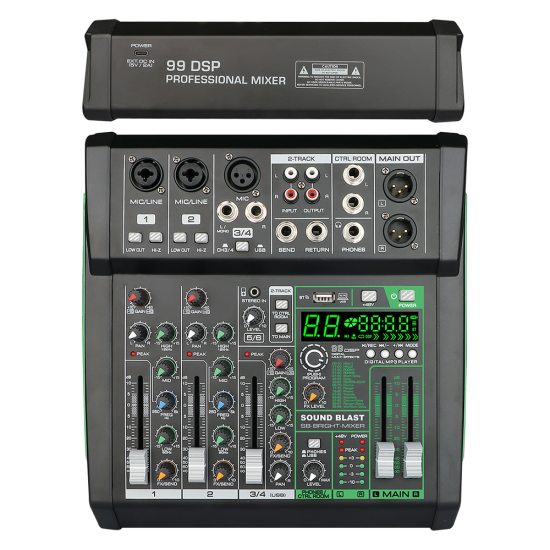 4 CH Professional audio Mixer SOUNDBLAST-SB-BRIGHT-MIXER 4 CH Professional audio Mixer SOUNDBLAST-SB-BRIGHT-MIXER