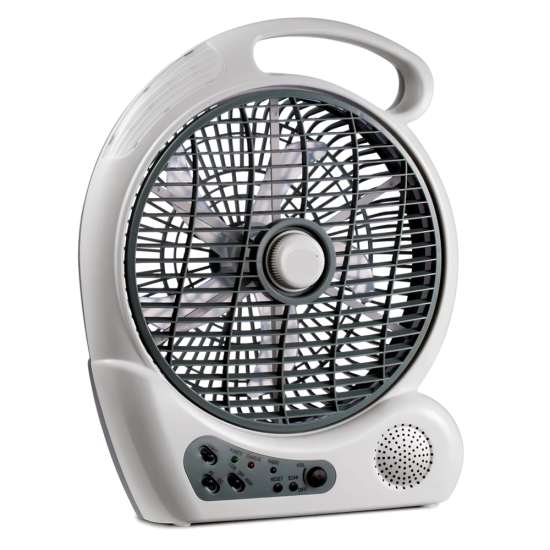 10in POARTABLE FAN Blackpoint-BP-10-RADIO-PTBL-RECH-LED-FAN