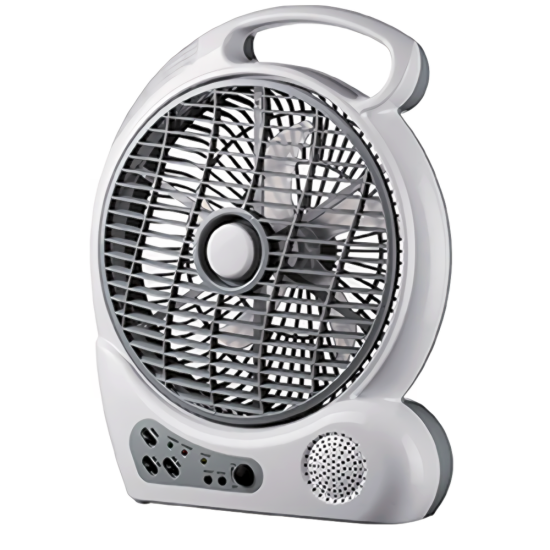 10in POARTABLE FAN Blackpoint-BP-10-RADIO-PTBL-RECH-LED-FAN