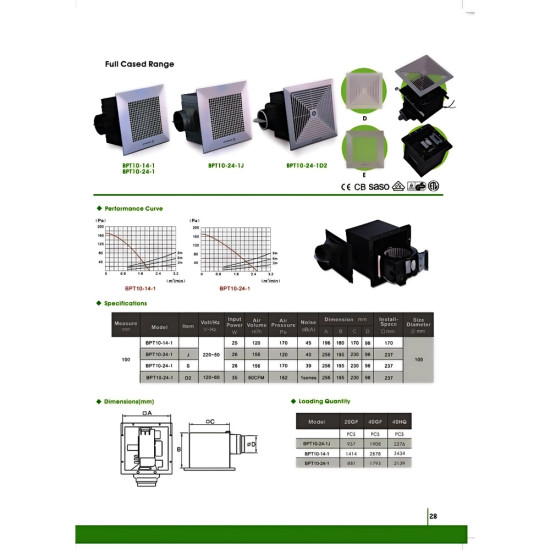 4 in. Duct-Connecting Ceiling Ventilating Fan Jinling-BPT10-12-30 (P7A)