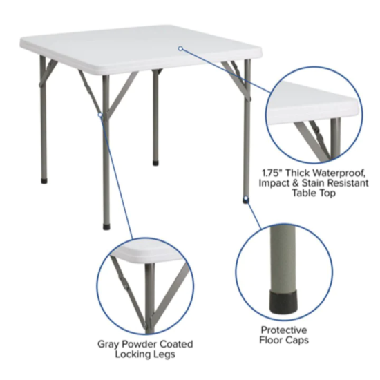 34 in. Trestle Table CEL-TSQ2.8F 34 in. Trestle Table CEL-TSQ2.8F